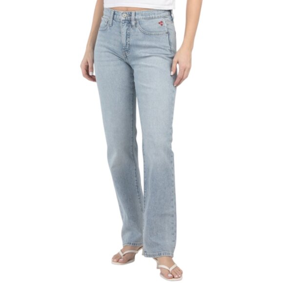 Lucky Brand Denim - LUCKY BRAND Zoe High Rise Straight Leg Pants With Embroidered Accents
